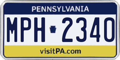 PA license plate MPH2340
