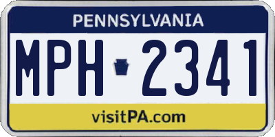 PA license plate MPH2341