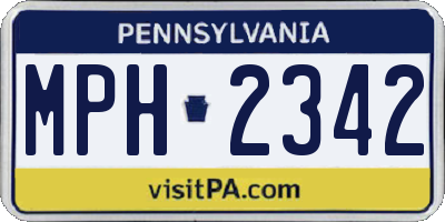 PA license plate MPH2342