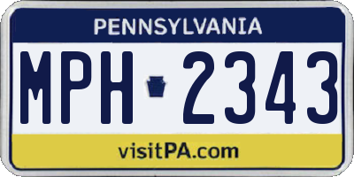 PA license plate MPH2343