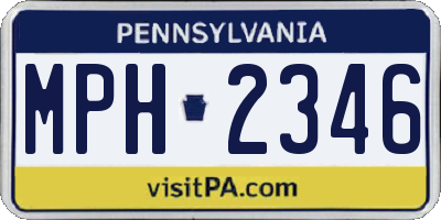 PA license plate MPH2346
