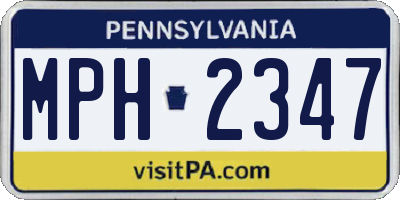 PA license plate MPH2347