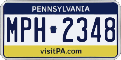 PA license plate MPH2348