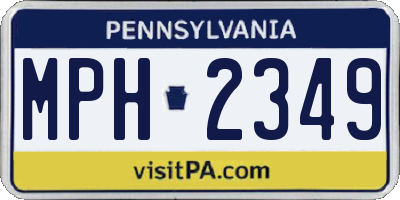 PA license plate MPH2349
