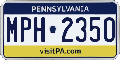 PA license plate MPH2350