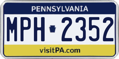 PA license plate MPH2352