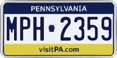 PA license plate MPH2359