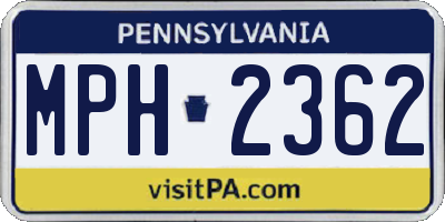 PA license plate MPH2362