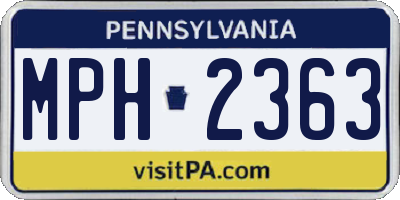 PA license plate MPH2363