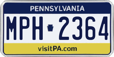PA license plate MPH2364