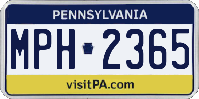 PA license plate MPH2365