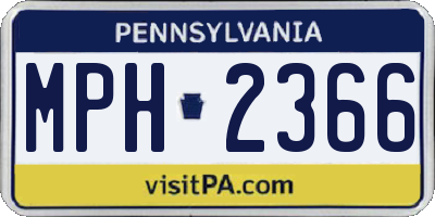 PA license plate MPH2366