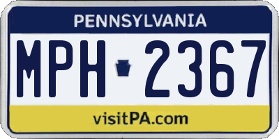 PA license plate MPH2367