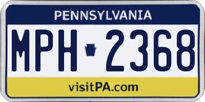 PA license plate MPH2368