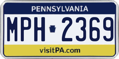 PA license plate MPH2369