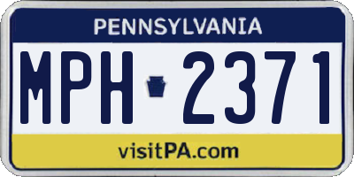 PA license plate MPH2371