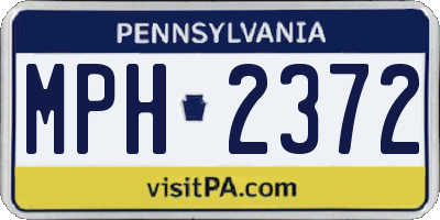 PA license plate MPH2372