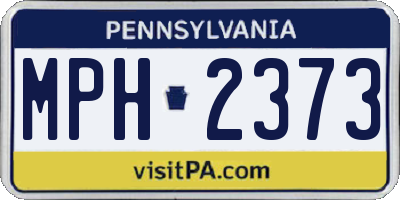 PA license plate MPH2373