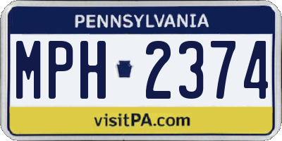 PA license plate MPH2374