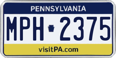 PA license plate MPH2375