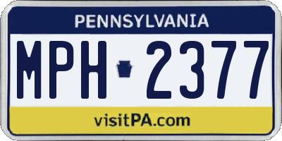 PA license plate MPH2377