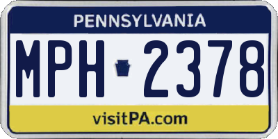 PA license plate MPH2378