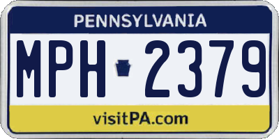PA license plate MPH2379