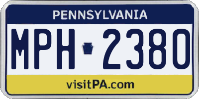 PA license plate MPH2380