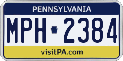 PA license plate MPH2384