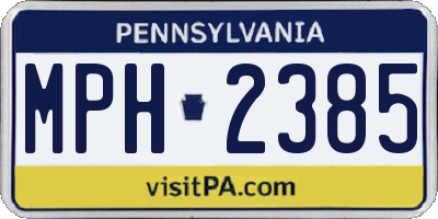PA license plate MPH2385
