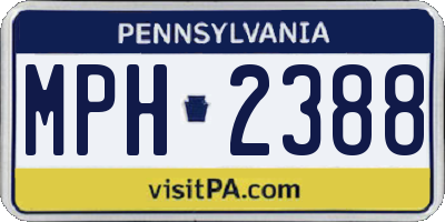 PA license plate MPH2388