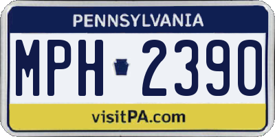 PA license plate MPH2390