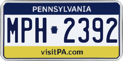PA license plate MPH2392