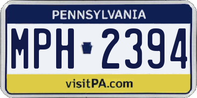 PA license plate MPH2394