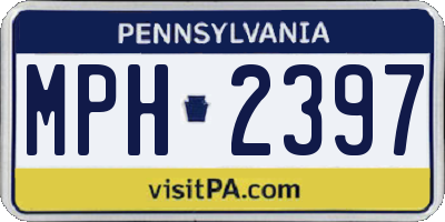 PA license plate MPH2397