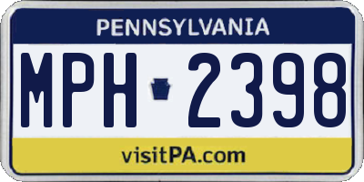PA license plate MPH2398