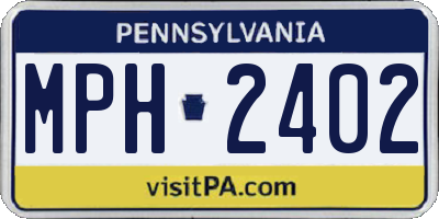 PA license plate MPH2402