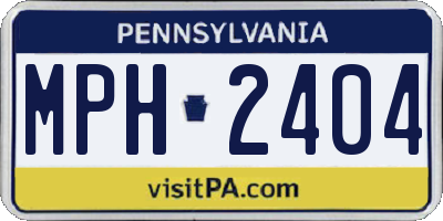 PA license plate MPH2404