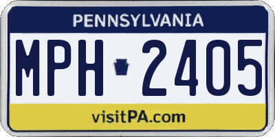 PA license plate MPH2405