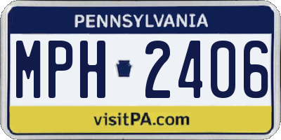 PA license plate MPH2406