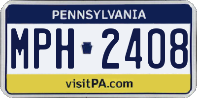 PA license plate MPH2408