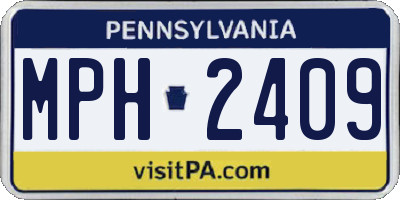 PA license plate MPH2409