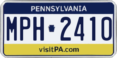 PA license plate MPH2410