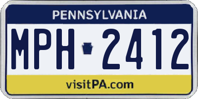 PA license plate MPH2412
