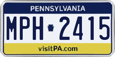 PA license plate MPH2415