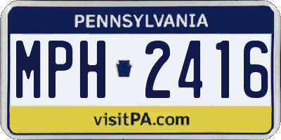 PA license plate MPH2416