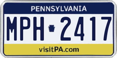 PA license plate MPH2417