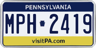 PA license plate MPH2419