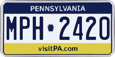 PA license plate MPH2420