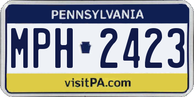 PA license plate MPH2423